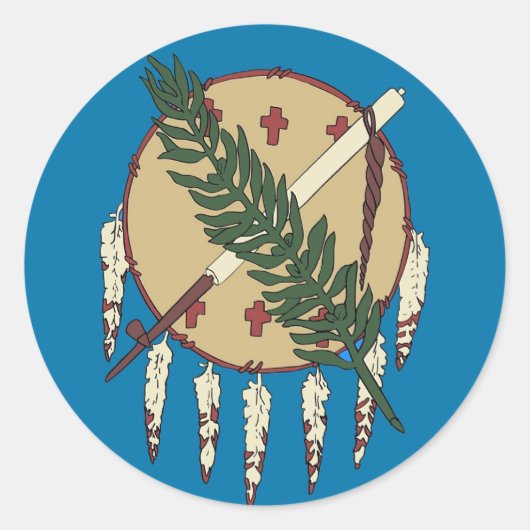 オクラホマ州旗のシール ラウンドシール (正面)