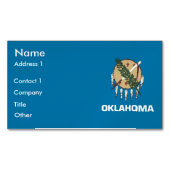 オクラホマ州旗を持つ名刺マグネット マグネット名刺 (正面)