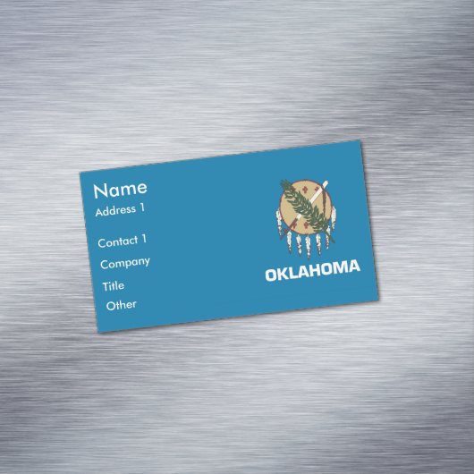 オクラホマ州旗を持つ名刺マグネット マグネット名刺 (インサイチュ)