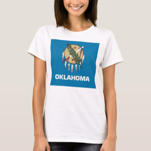 オクラホマ州旗を持つ女性Tシャツ州 Tシャツ