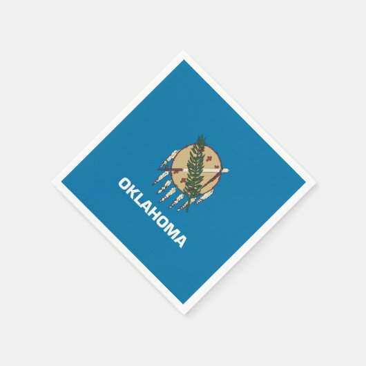 オクラホマ州旗を持つ愛国的な紙ナプキン スタンダードカクテルナプキン (角)