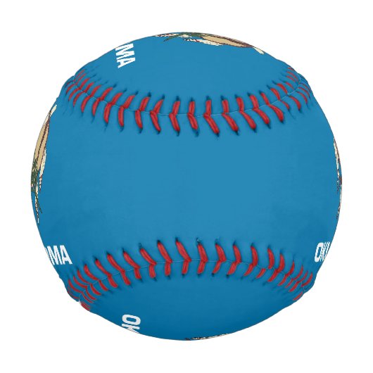 オクラホマ州旗を持つ愛国野球 野球ボール (正面)