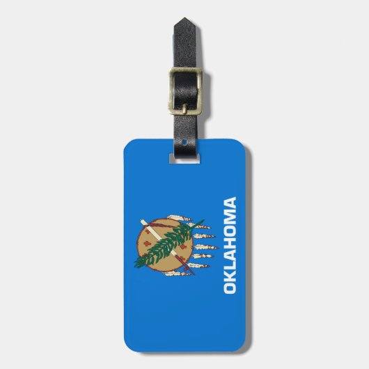 オクラホマ州旗デザイン ラゲッジタグ (正面縦)