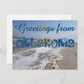 オクラホマ州旗ハートUSAからの挨拶 ポストカード (正面/裏面)