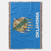 オクラホマ州旗プリント愛国心 スローブランケット (正面縦)