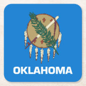 オクラホマ州旗 スクエアペーパーコースター (正面)