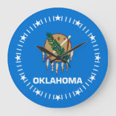 オクラホマ州旗 ラージ壁時計 (正面)