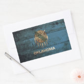 オクラホマ州旗（旧木目） 長方形シール (封筒)