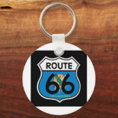 オクラホマ州旗Route 66シールド キーホルダー (正面)