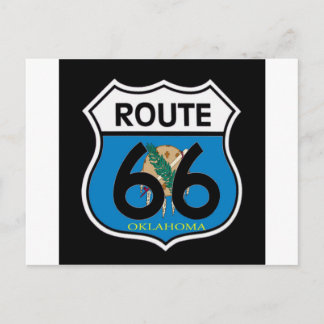 オクラホマ州旗Route 66シールド ポストカード