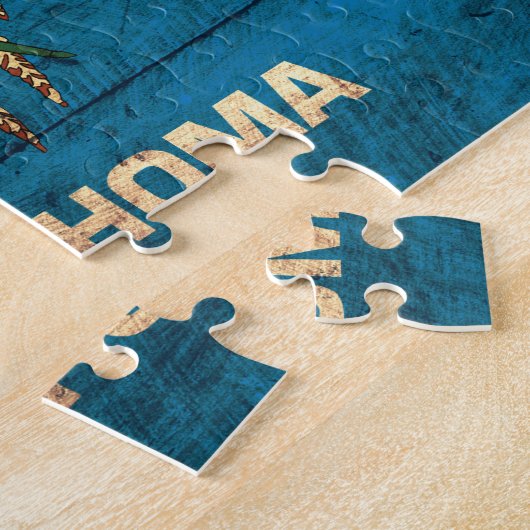 オクラホマ州旧州旗； ジグソーパズル (側面)