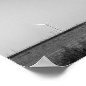 オクラホマ州16x20の白黒の風力タービン ポスター (角)