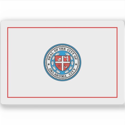 オクラホマ州，オクラホマシティー国旗 シール (正面)