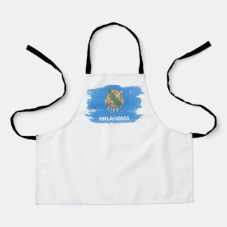 オクラホマ州、オクラホマ州の国旗のブラシのストローク エプロン