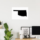 オクラホマ州(白黒) ポスター (ホームオフィス)
