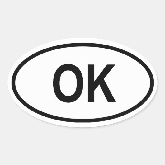 オクラホマ州「OK」 楕円形シール (正面)
