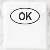オクラホマ州「OK」 楕円形シール (バッグ)