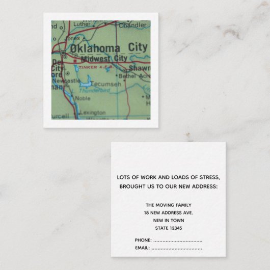 オクラホマ引っ越しました新しいアドレスカード エンクロージャーカード (正面/裏面)