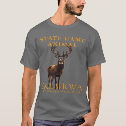 オクラホマ準州のゲーム動物 シロオジシカ Tシャツ (正面)