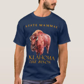 オクラホマ準州の哺乳類 バイソン Tシャツ (正面)