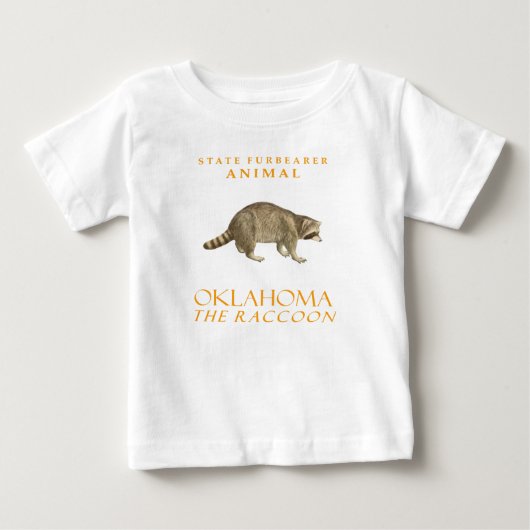 オクラホマ準州の毛皮動物 アライグマ ベビーTシャツ (正面)
