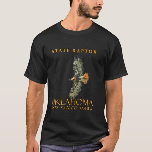 オクラホマ準州の猛禽類 アカオノスリ Tシャツ (正面)
