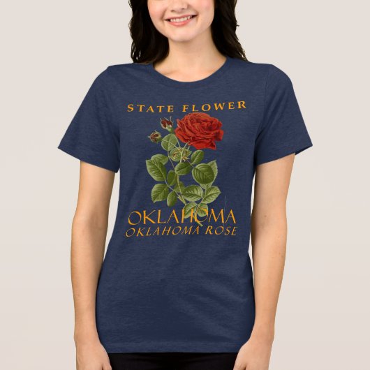 オクラホマ準州の花 オクラホマ・ローズ トライブレンドTシャツ (正面)