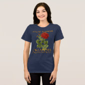 オクラホマ準州の花 オクラホマ・ローズ トライブレンドTシャツ (正面全面)