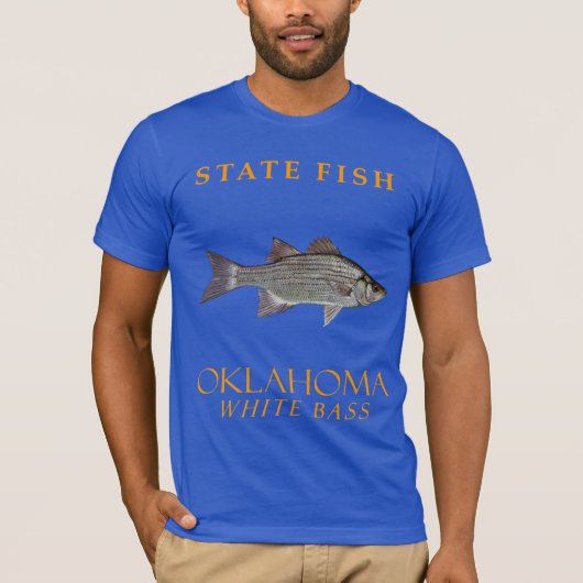 オクラホマ準州の魚 ホワイトバス Tシャツ (正面)