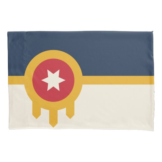 オクラホマ独身の州タルサ州旗を持つ枕カバー 枕カバー (正面)