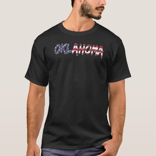オクラホマ米州アメリカ合衆国アメリカ国旗オクラホマF Tシャツ (正面)
