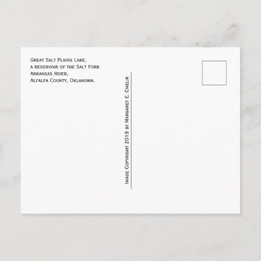 オクラホマ素晴らしホマ州ソルトプレインズ湖 ポストカード (裏面)