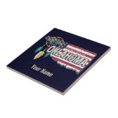 オクラホマ統一された州レトロマップヴィンテージUSA タイル (側面)