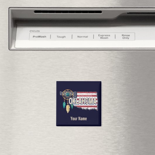 オクラホマ統一された州レトロマップヴィンテージUSA マグネット (インサイチュ (食洗機))