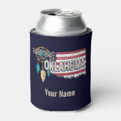 オクラホマ統一された州レトロマップヴィンテージUSA 缶クーラー (缶正面)