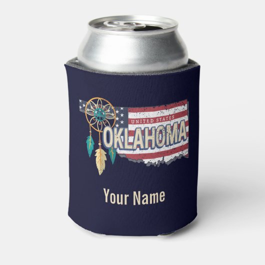 オクラホマ統一された州レトロマップヴィンテージUSA 缶クーラー (缶裏面)