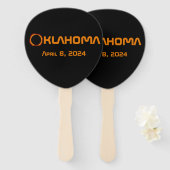 オクラホマ2024トータル太陽のEclipse ハンドファン (正面&裏面)