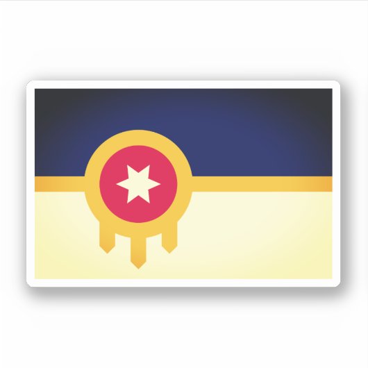 オクラホマ、タルサ国旗 シール (正面)