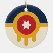 オクラホマ、タルサ国旗 セラミックオーナメント (裏面)