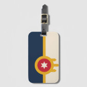 オクラホマ、タルサ国旗 ラゲッジタグ (正面縦)