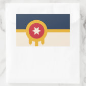 オクラホマ、タルサ国旗 長方形シール (バッグ)