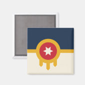 オクラホマ、タルサ州旗を持つ磁石 マグネット (正面/裏面)