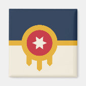 オクラホマ、タルサ州旗を持つ磁石 マグネット (正面)