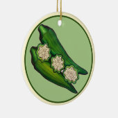 オクラポッドベジベジタブルグムボサザンフード セラミックオーナメント (右)