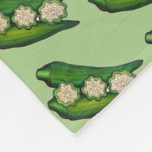 オクラポッドベジベジタブルグムボサザンフード フリースブランケット