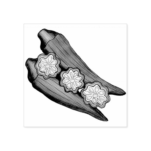 オクラポッドベジベジタブルグムボサザンフード ラバースタンプ (インプリント)