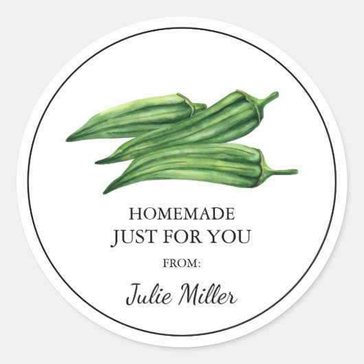 オクララベルのためだけの手作り ラウンドシール (正面)