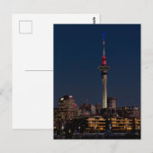 オクランドの夜景、スカイタワー、 ポストカード (正面/裏面)