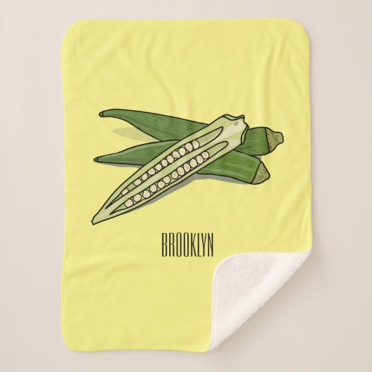 オクラ漫画イラストレーション シェルパブランケット (正面)