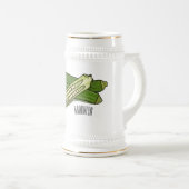 オクラ漫画イラストレーション ビールジョッキ (正面右)